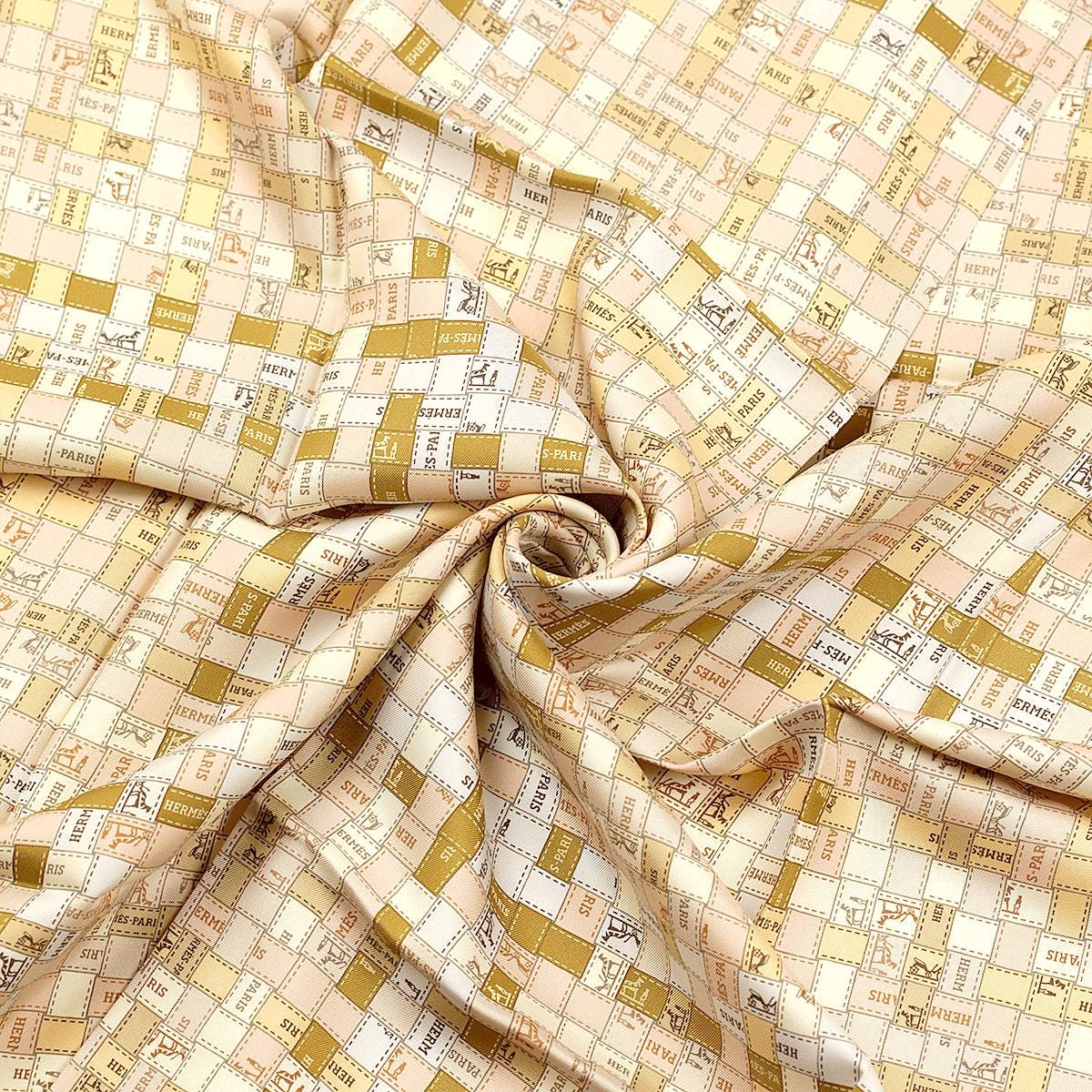 Hermes Scarf "Bolduc au Carre" by Caty Latham 90cm Silk | Carre Foulard