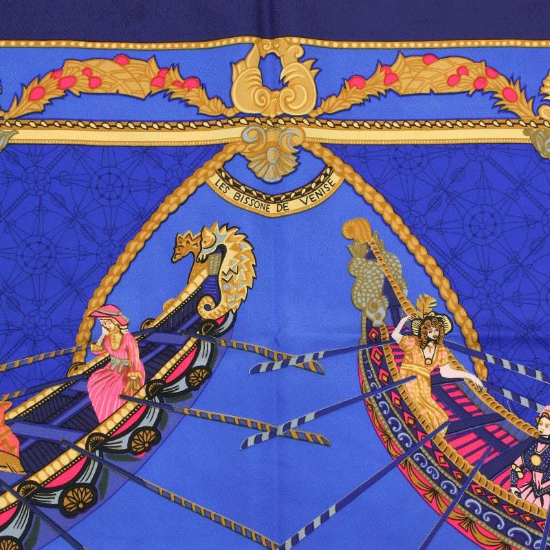 Hermes Scarf "Les Bissone de Venise" by Annie Faivre 90cm Silk | Carre Foulard