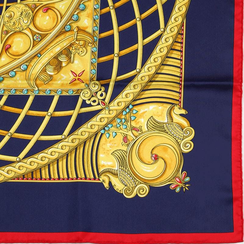 Hermes Scarf "Monnaies et Symboles des Parisii" by Zoe Pauwels 90cm Silk
