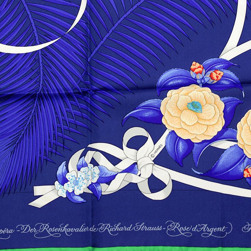 Hermes Scarf "Fleurs de l'Opera" by Julia Abadie Vintage 90cm Silk