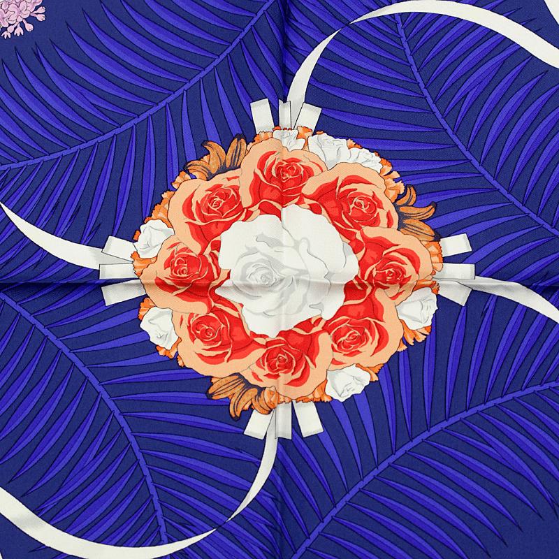 Hermes Scarf "Fleurs de l'Opera" by Julia Abadie Vintage 90cm Silk