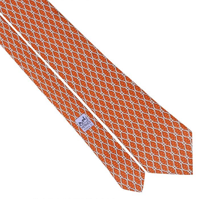 Hermes Men's Silk Tie Geometric Pattern 5012 | Necktie Cravate