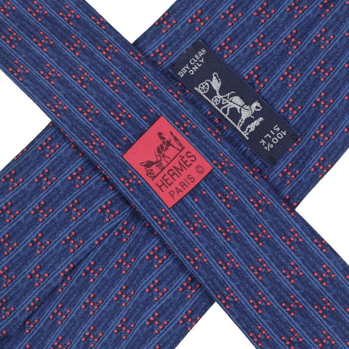 Hermes Men's Silk Tie H Geometric Pattern 5075 | Necktie Cravate
