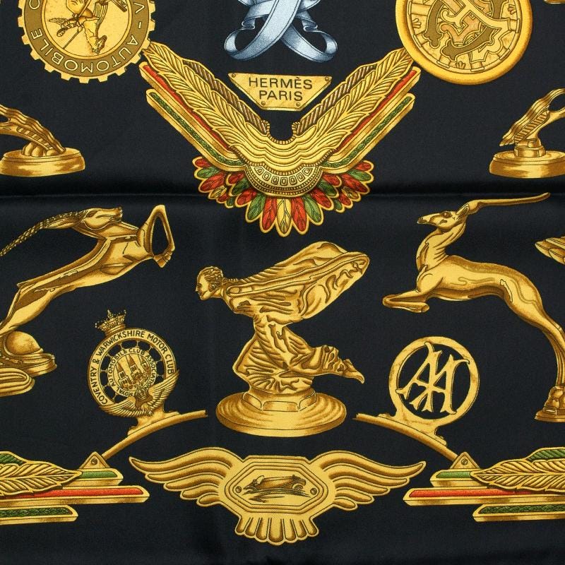 Hermes Scarf "Les Parures du Vent" by Joachim Metz Vintage 90cm Silk