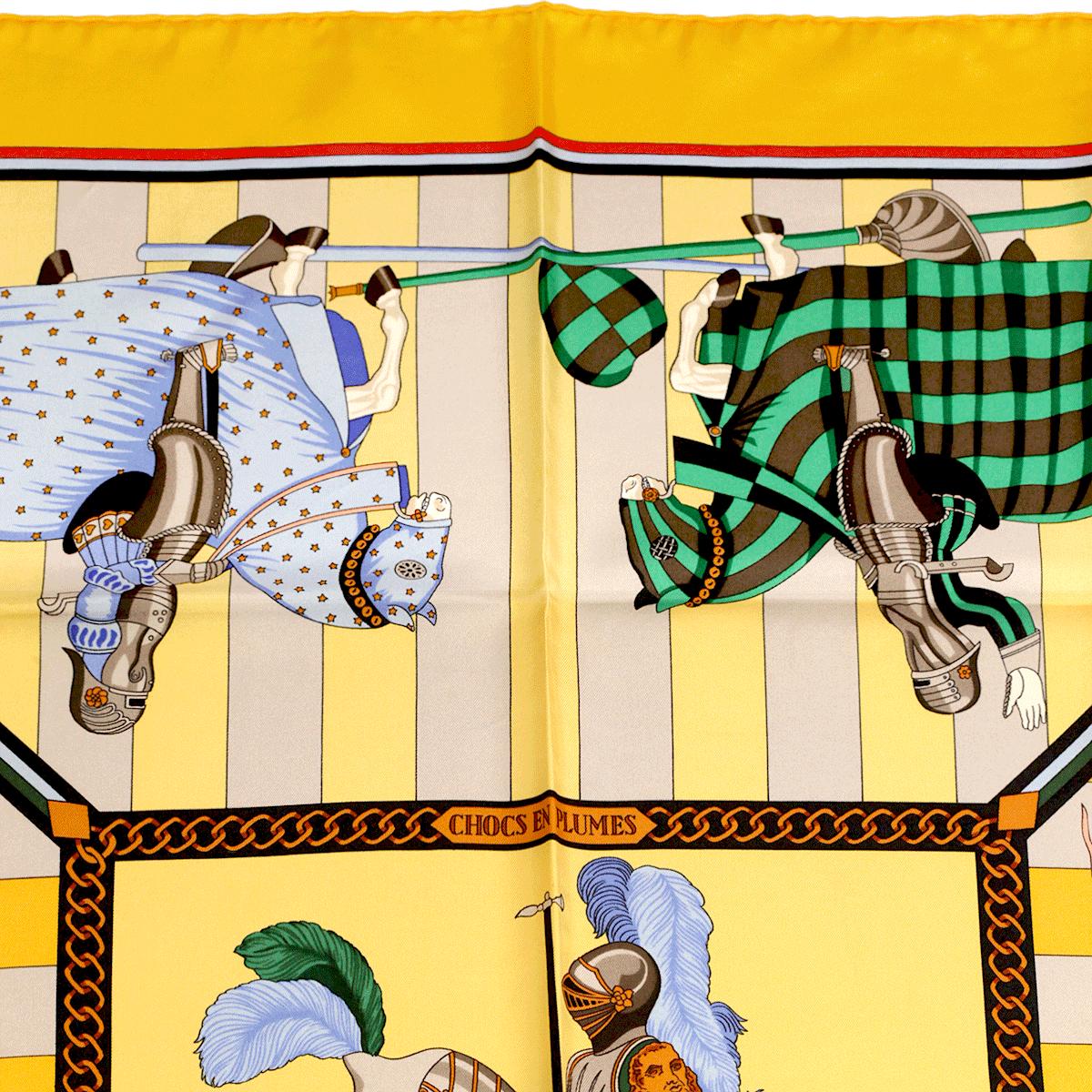 Hermes Scarf "Chocs en Plumes" by Christiane Vauzelles Vintage 90cm Silk | Carre Foulard