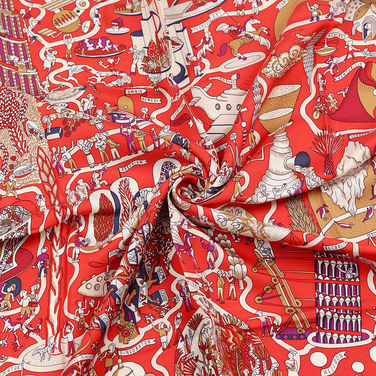 Hermes Scarf "Exposition Universelle" by Jan Bajtlik 90cm Silk