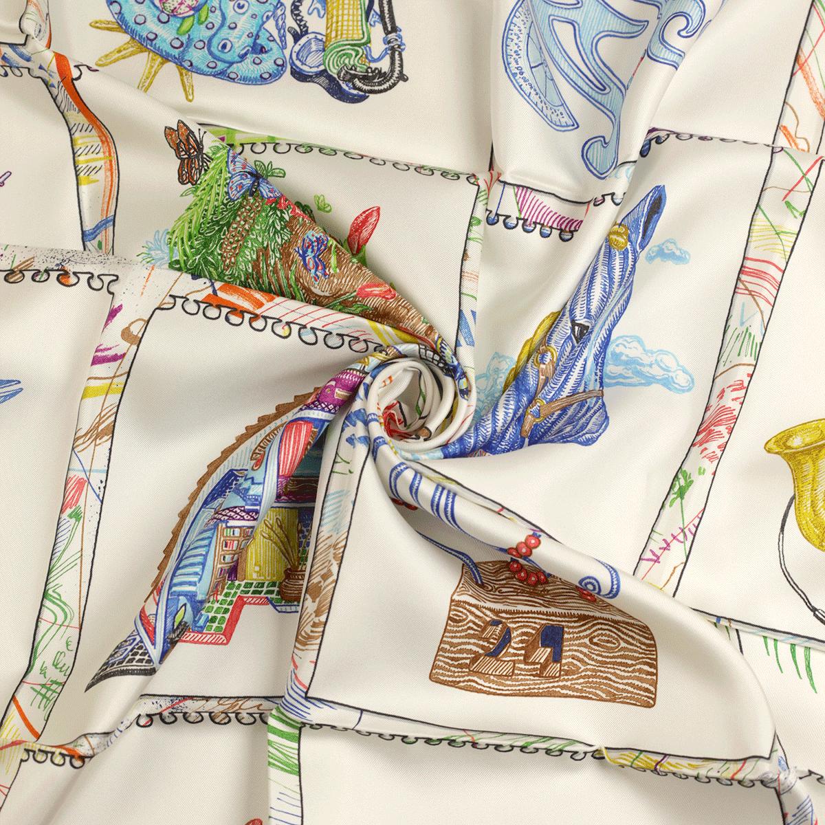 Hermes Scarf "Chevaloscope" by Elias Kafouros 90cm Silk