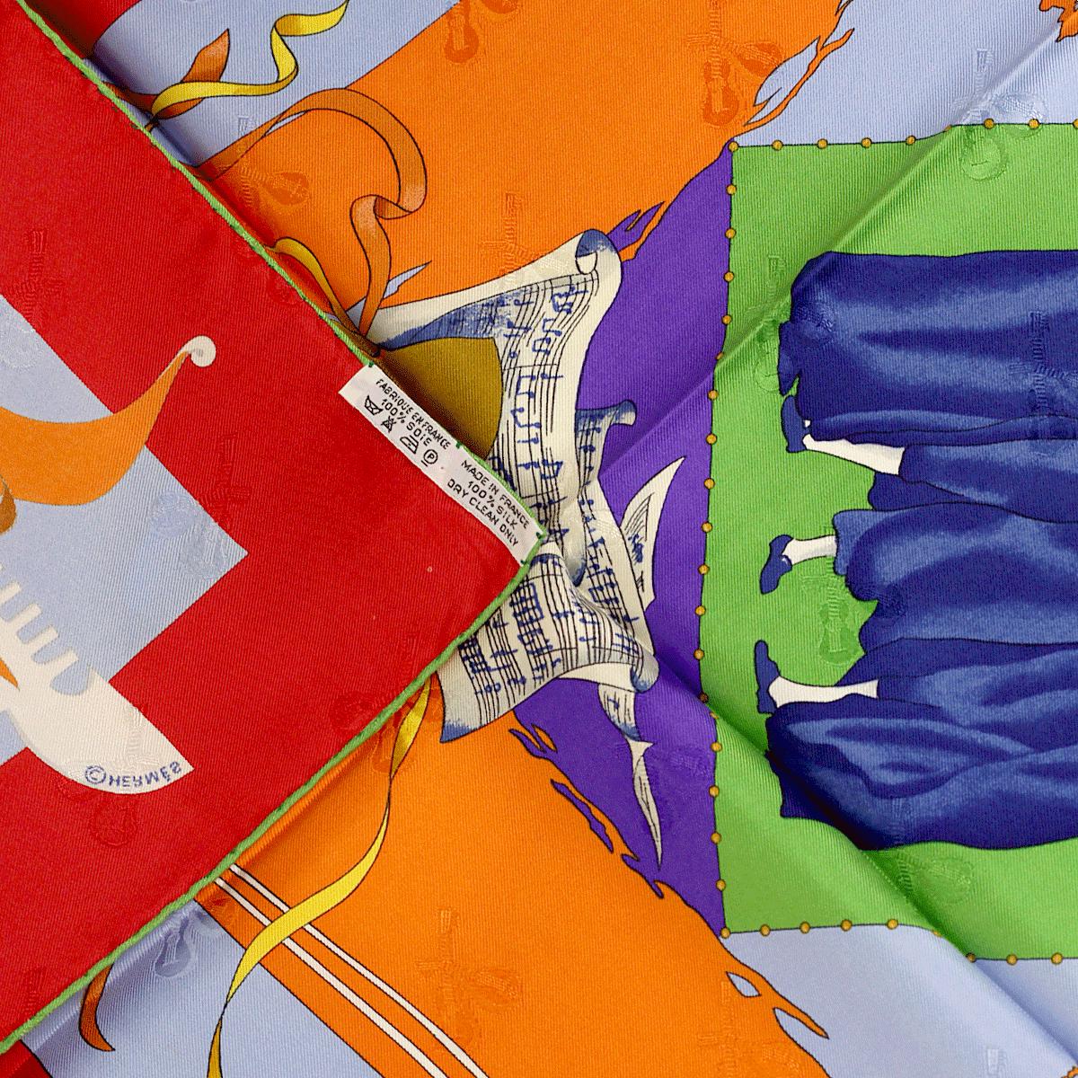 Hermes Scarf Jacquard "Le Carnaval de Venise" by Hubert de Watrigant Vintage 90cm Silk