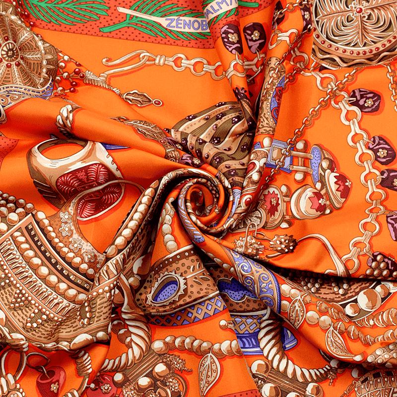 Hermes Scarf "Reine de Palmyre" by Annie Faivre 90cm Silk | Carre Foulard