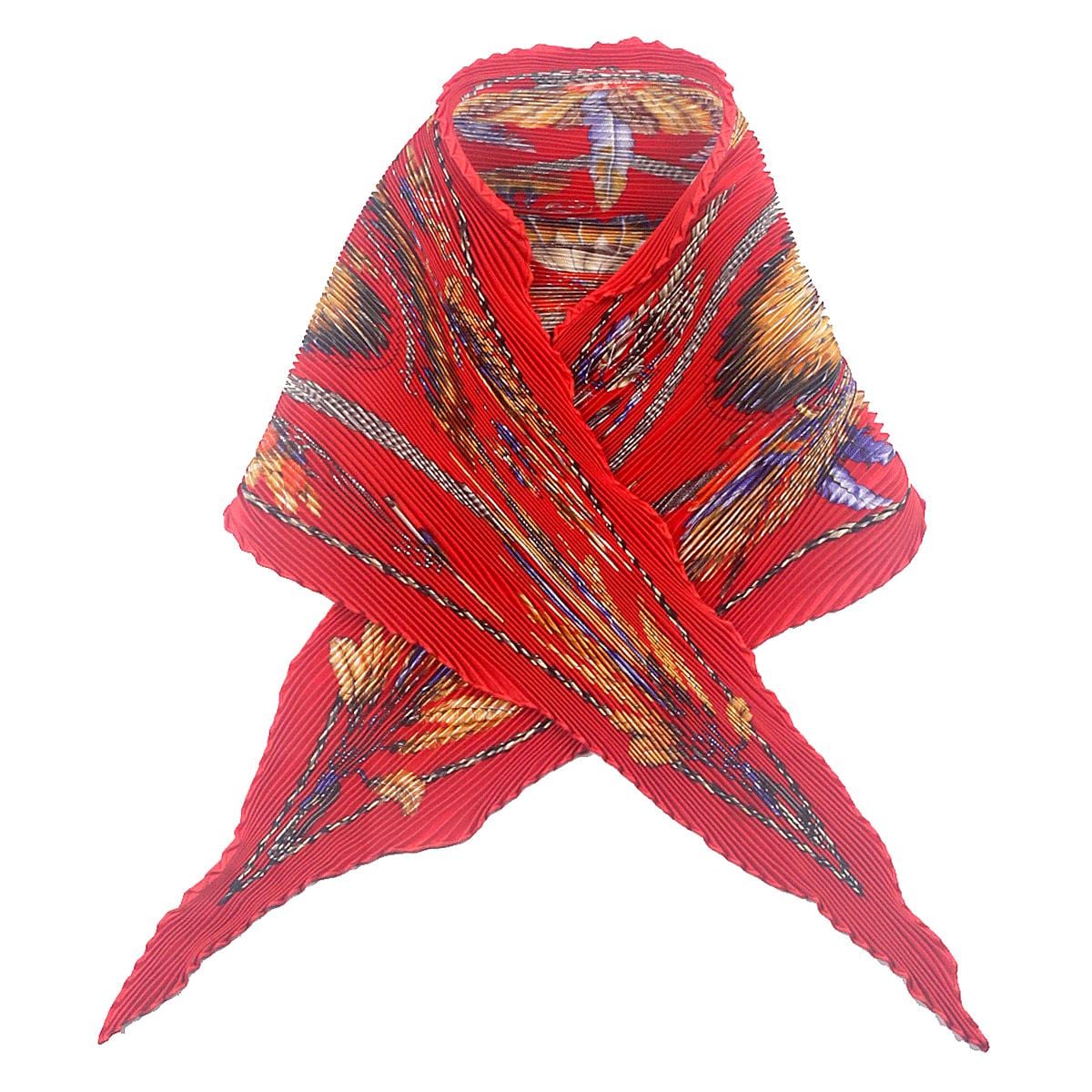 Hermes Scarf "Brazil" by Laurence Bourthoumieux Plisse 90cm Pleated Silk | Carre Foulard
