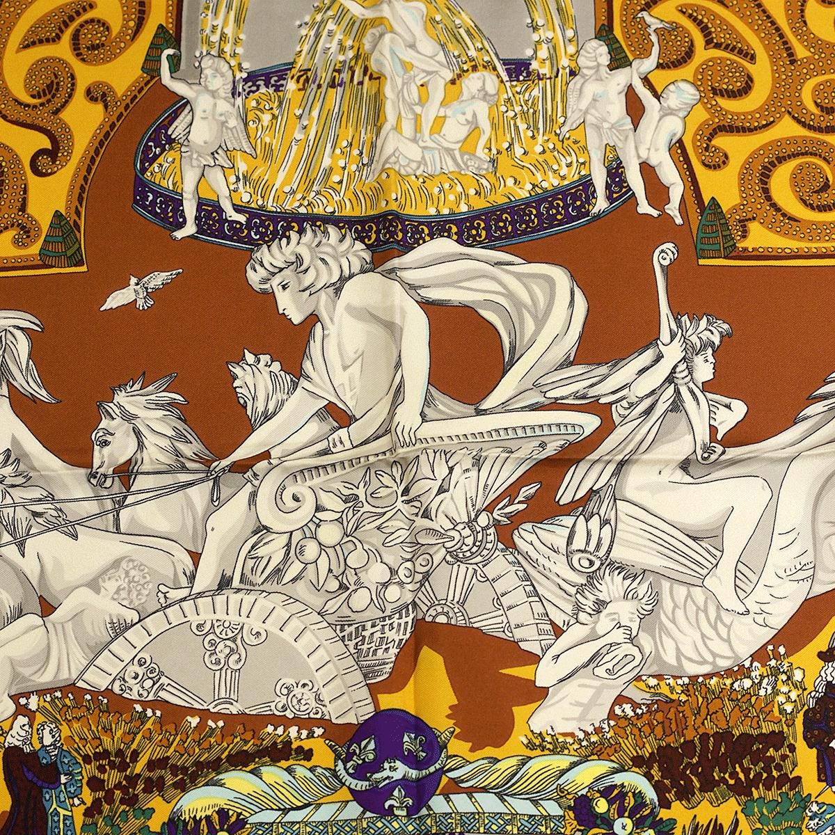 Hermes Scarf "Le Paradis du Roy" by Annie Faivre Vintage 90cm Silk | Carre Foulard