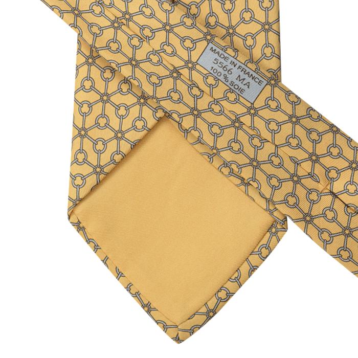 Hermes Men's Silk Tie Equestrian Geometric Pattern 5566 | Necktie Cravate