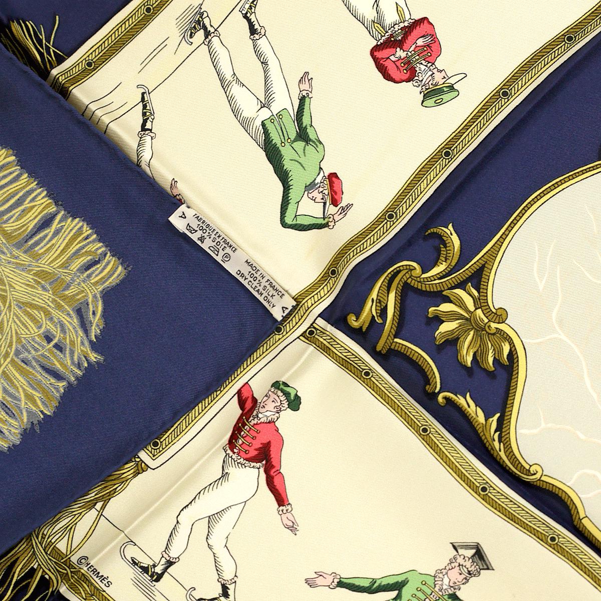 Hermes Scarf "Plaisirs du Froid" by Hugo Grygkar Vintage 90cm Silk | Foulard Carre