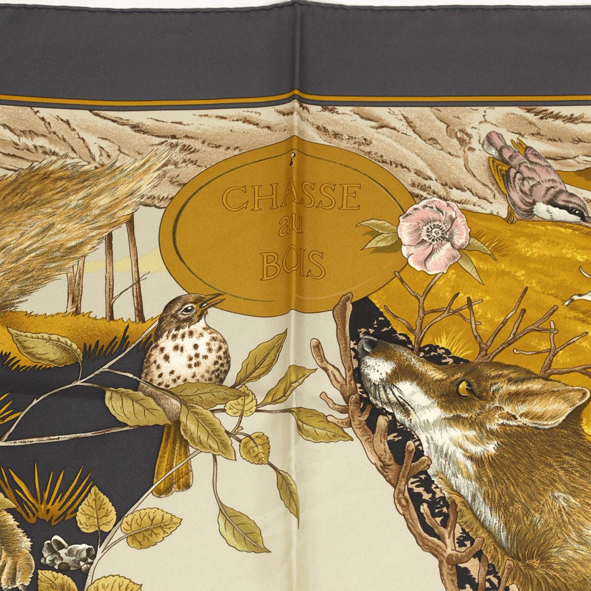 Hermes Scarf "Chasse au Bois" by Carl De Parcevaux 90cm Silk | Carre Foulard