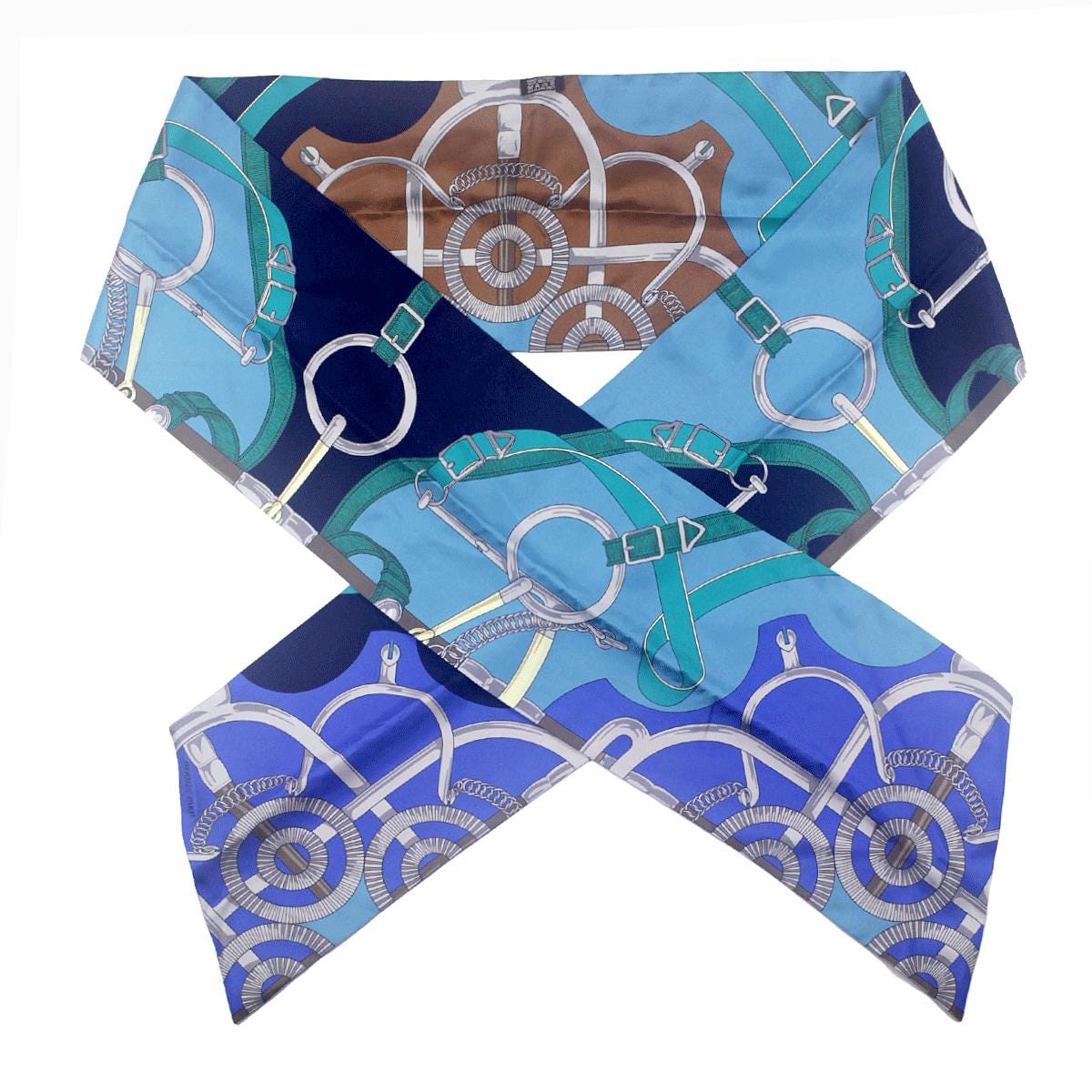 Hermes Scarf Maxi Twilly "Eperon d'Or" by Henri d'Origny Silk 20cm x 220cm | Carre Foulard NWT