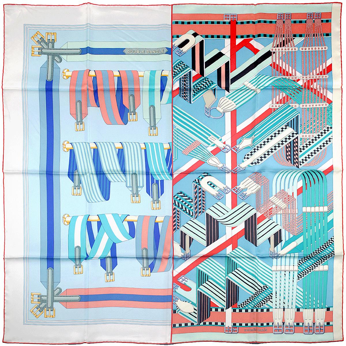 Hermes Scarf "Double Sangle" by Virginie Jamin and Joachim Metz 90cm Silk | Foulard Carre