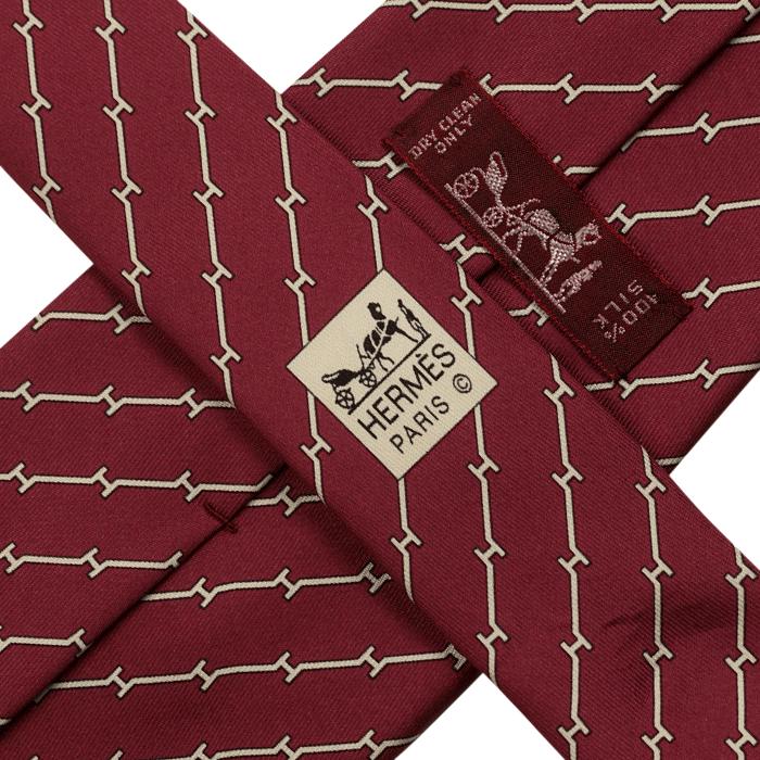 Hermes Men's Silk Tie H Geometric Pattern 5470
