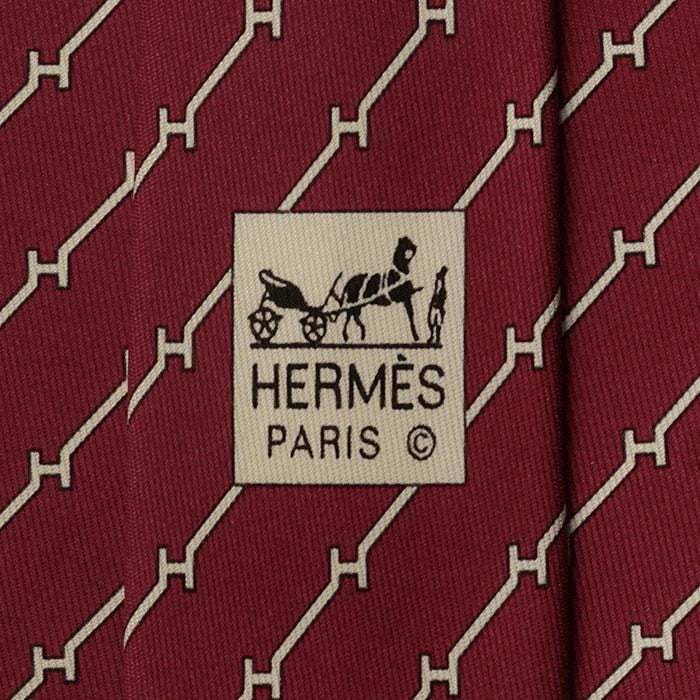 Hermes Men's Silk Tie H Geometric Pattern 5470