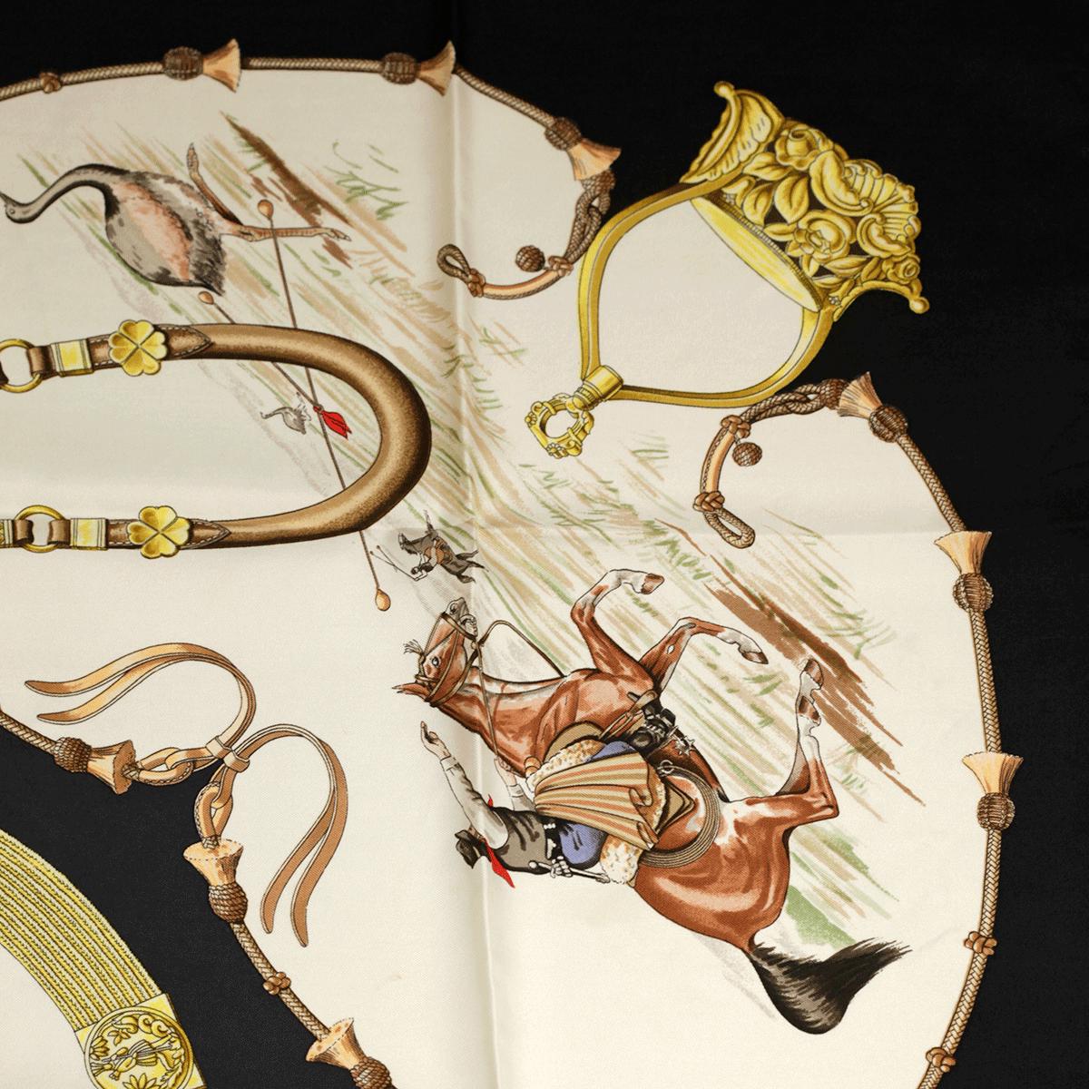 Hermes Scarf "Pampa" by Jean De Fougerolle Vintage 90cm Silk | Carre Foulard