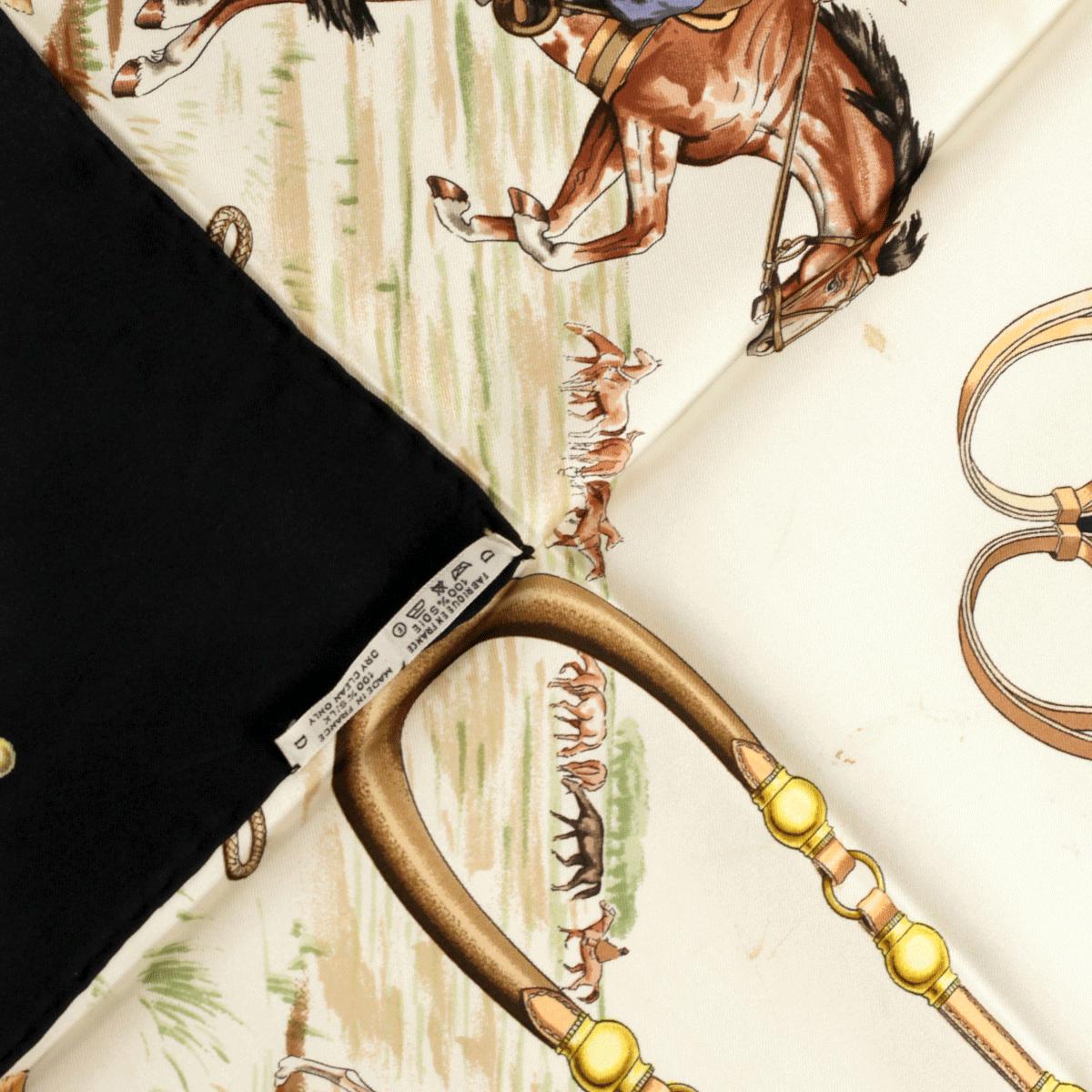 Hermes Scarf "Pampa" by Jean De Fougerolle Vintage 90cm Silk | Carre Foulard