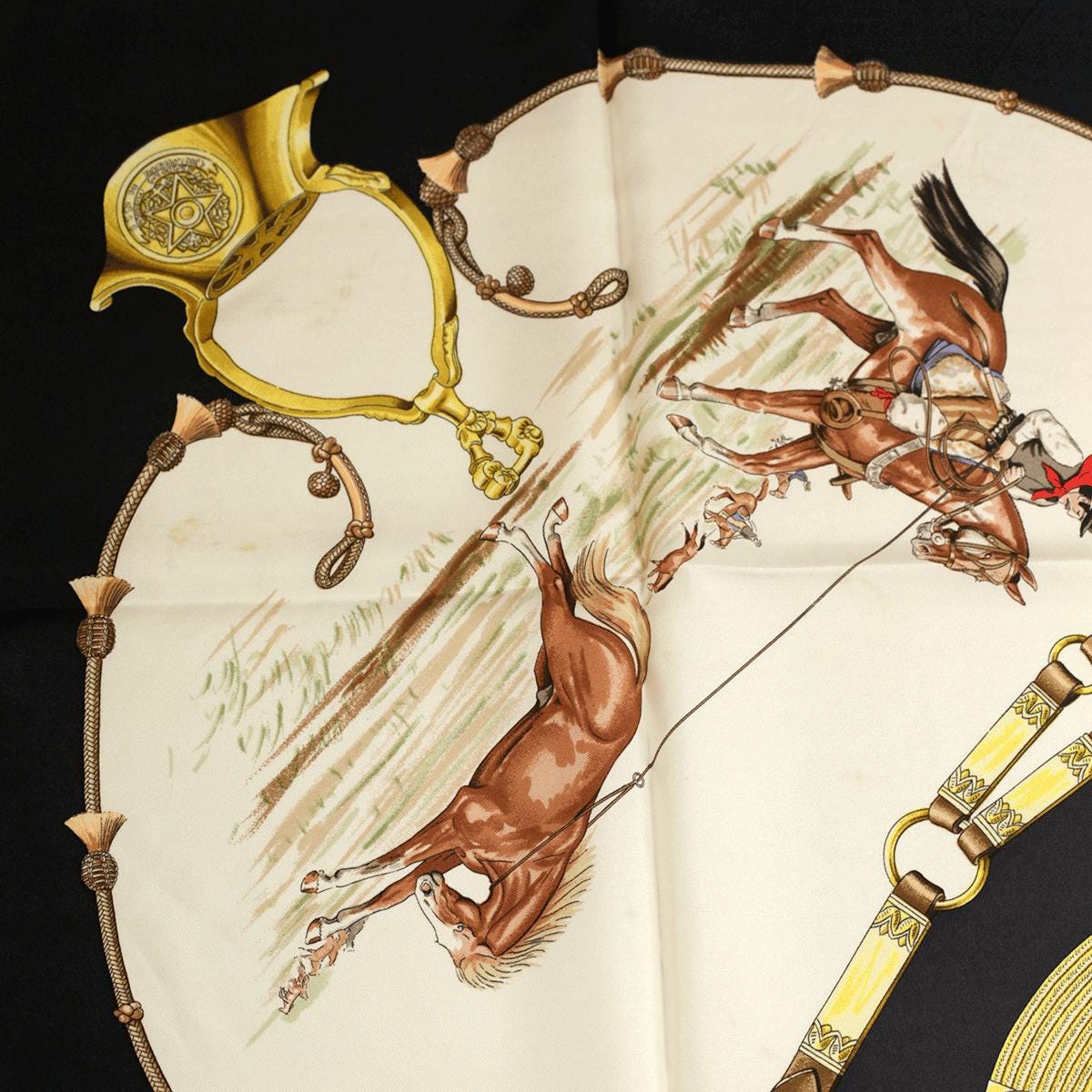 Hermes Scarf "Pampa" by Jean De Fougerolle Vintage 90cm Silk | Carre Foulard
