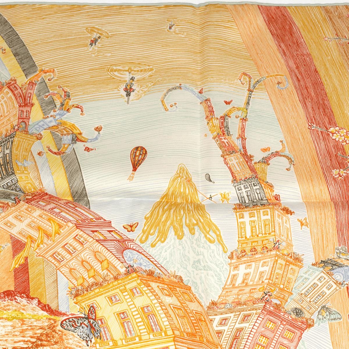 Hermes Scarf "Les Folies du Faubourg" by Elias Kafouros 90cm Silk | Carre Foulard