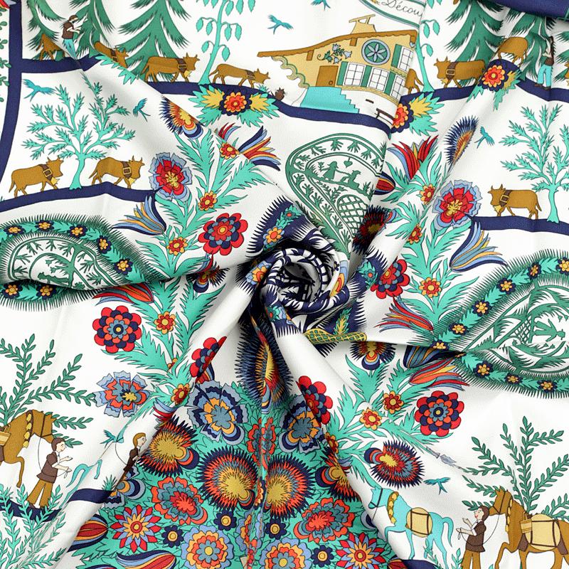 Hermes Scarf "Decoupages" by Anne Rosat 90cm Silk | Carre Foulard