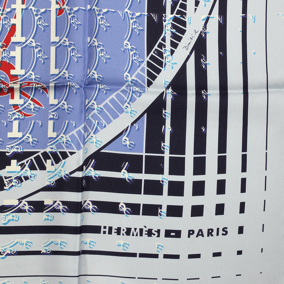 Hermes Scarf "24 Faubourg Second" by Dimitri Rybaltchenko 90cm Silk