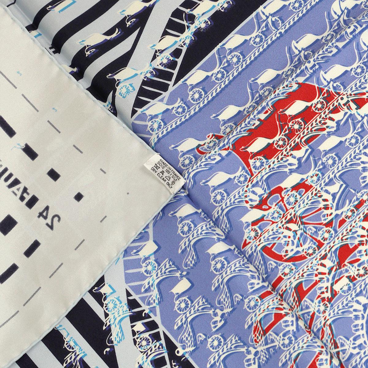 Hermes Scarf "24 Faubourg Second" by Dimitri Rybaltchenko 90cm Silk