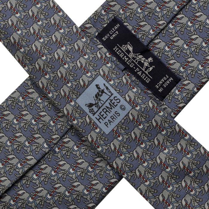 Hermes Men's Silk Tie Horses Pattern 605826 | Necktie Cravate