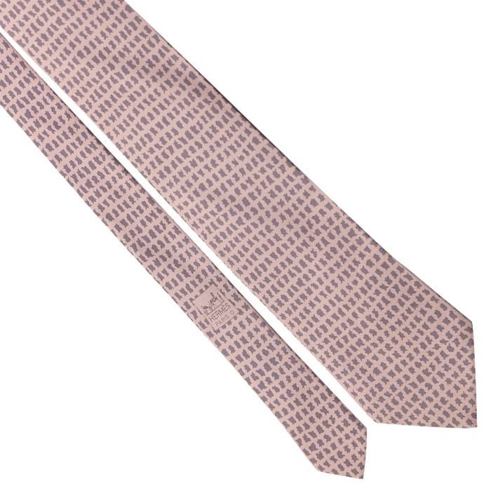 Hermes Men's Silk Tie Geometric Pattern 5058 | Necktie Cravate