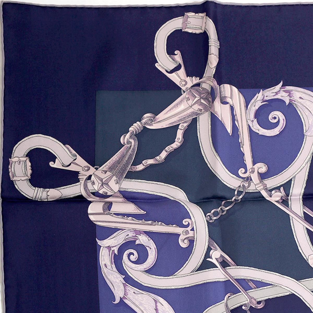 Hermes Scarf "Plumets du Roy" by Henri d'Origny and Julia Abadie 90cm Silk