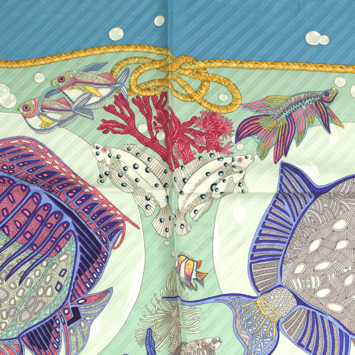Hermes Scarf "Grands Fonds" by Annie Faivre 90cm Silk | Carre Foulard