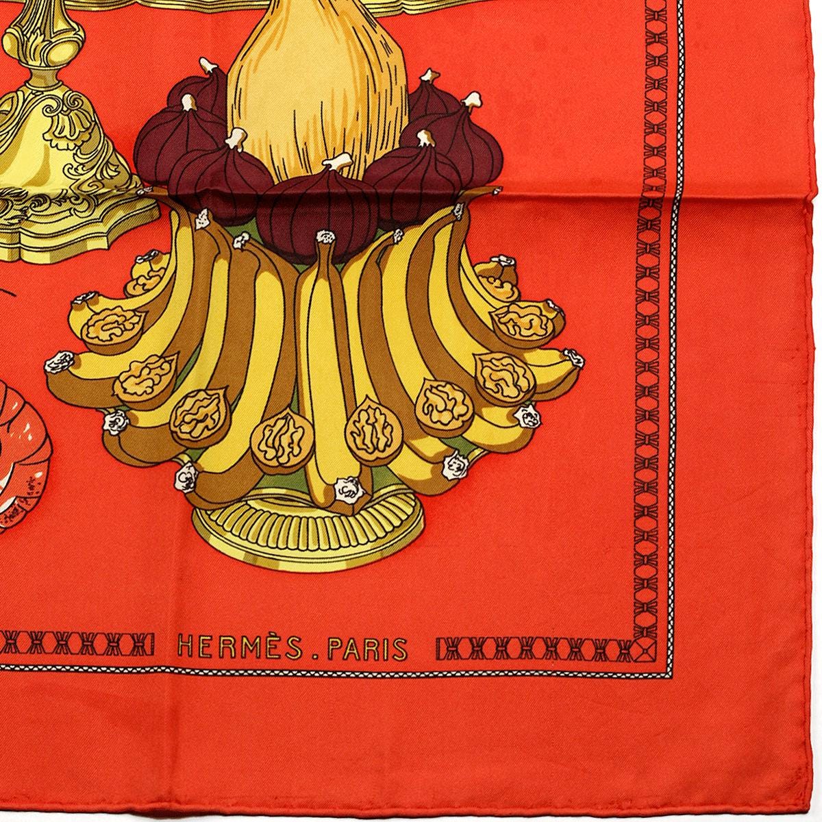 Hermes Scarf "Gastronomie" by Christiane Vauzelles 90cm Silk | Carre Foulard