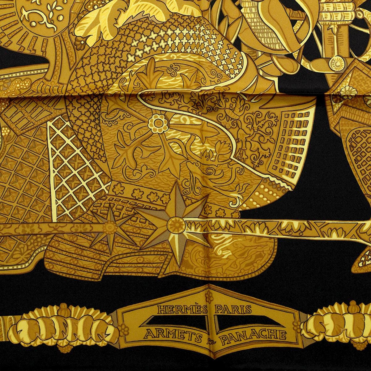 Hermes Scarf "Armets et Panache" by Annie Faivre 90cm Silk | Carre Foulard