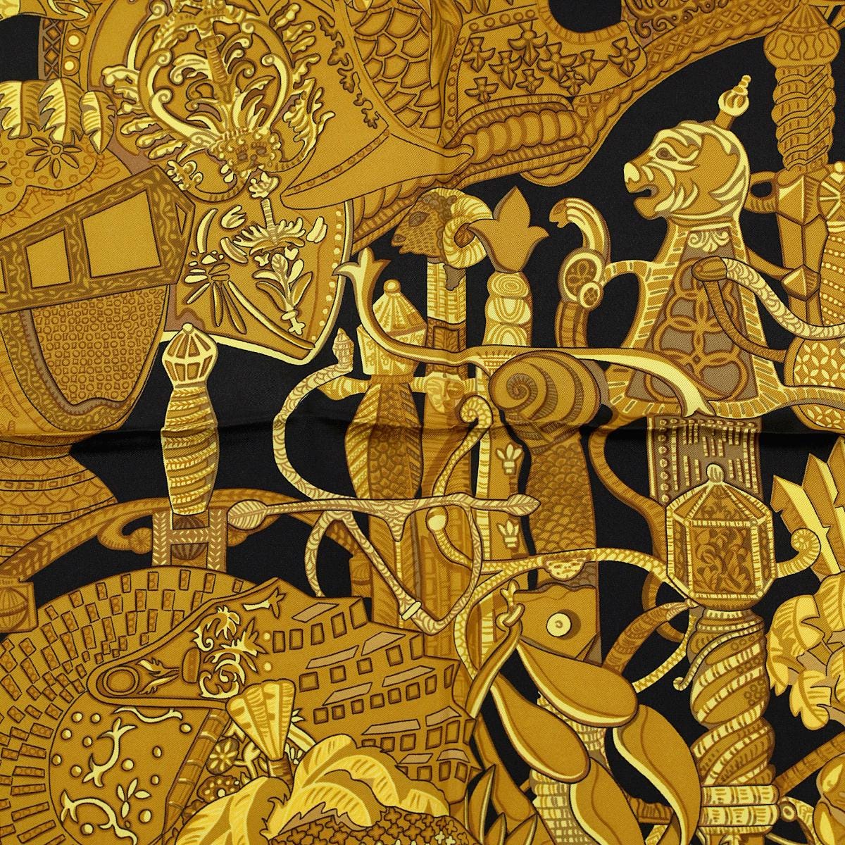 Hermes Scarf "Armets et Panache" by Annie Faivre 90cm Silk | Carre Foulard