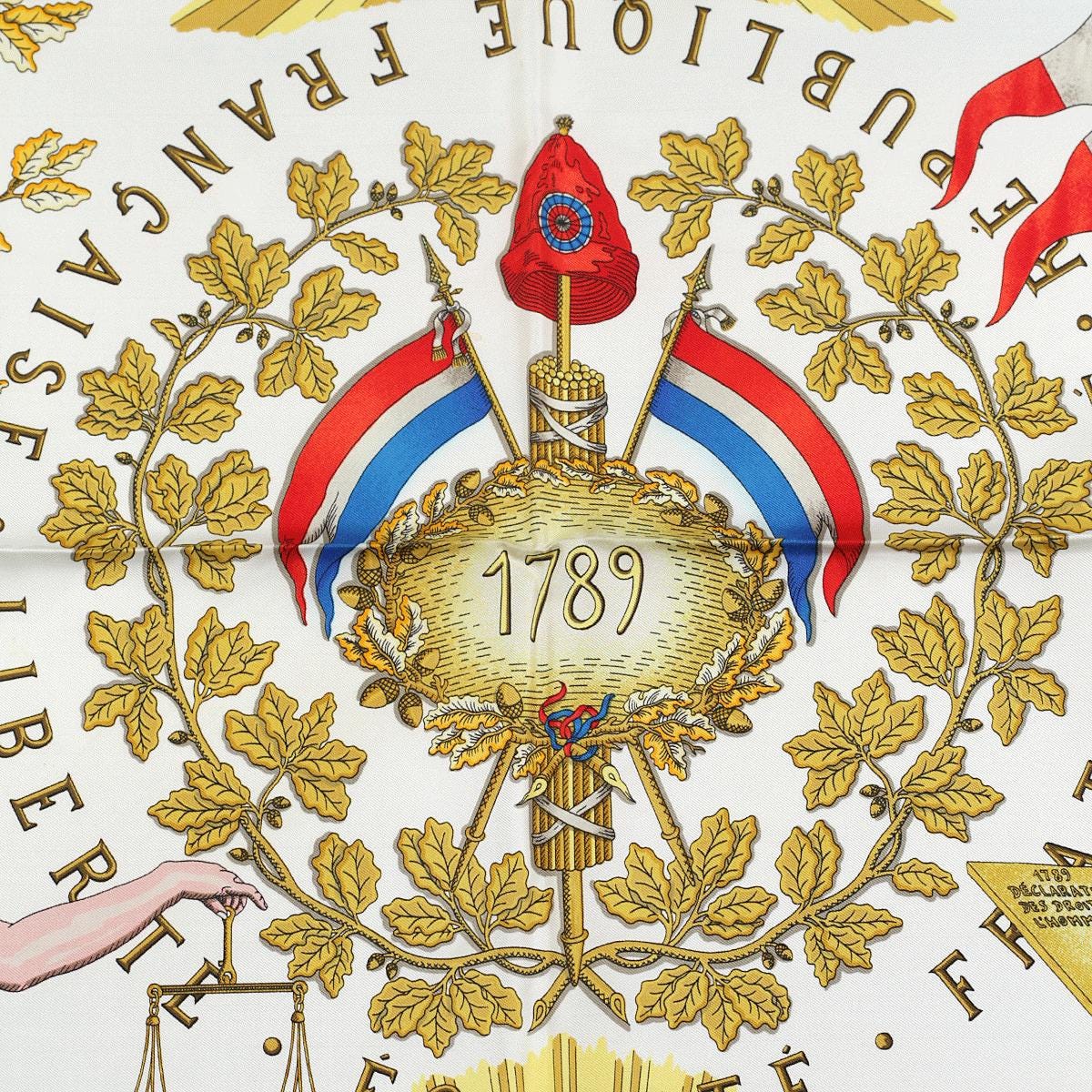 Hermes Scarf "1789 Liberte Egalite Fraternite" by Joachim Metz Vintage 90cm Silk | Carre Foulard
