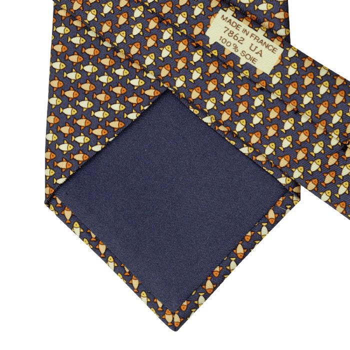 Hermes Men's Silk Tie Fish Pattern 7862 | Necktie Cravate