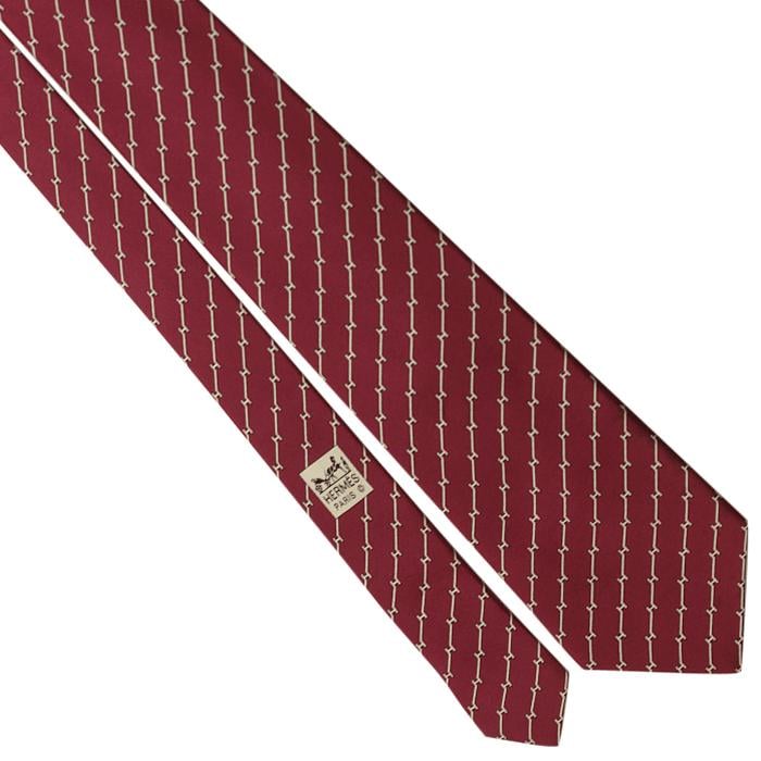 Hermes Men's Silk Tie H Geometric Pattern 5470