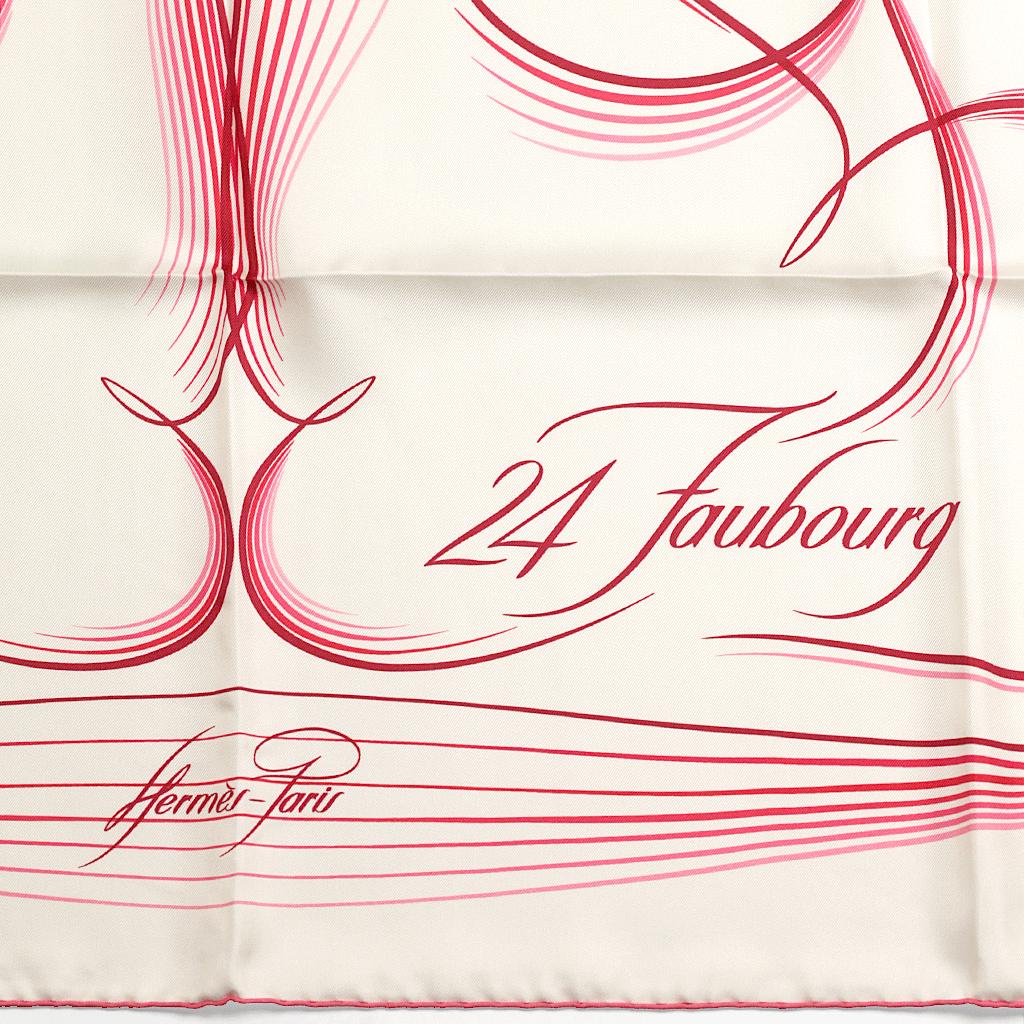 Hermes Scarf "24 Faubourg" by Benoit Pierre Emery 90cm Silk | Carre Foulard