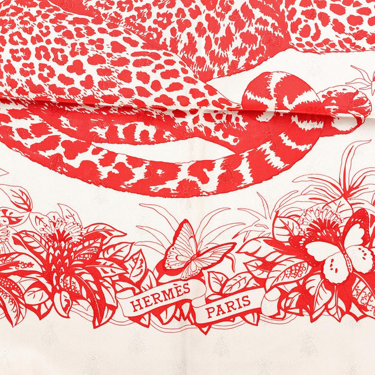Hermes Scarf Jacquard "Jungle Love Tattoo" by Robert Dallet 90cm Silk