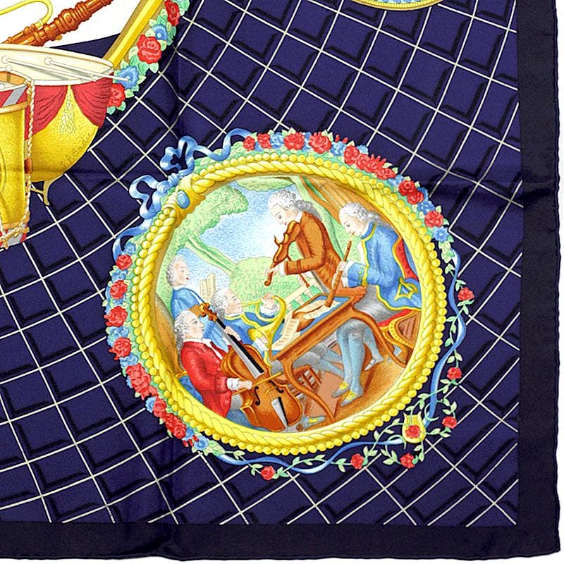 Hermes Scarf "Mozart" by Julia Abadie 90cm Silk | Carre Foulard
