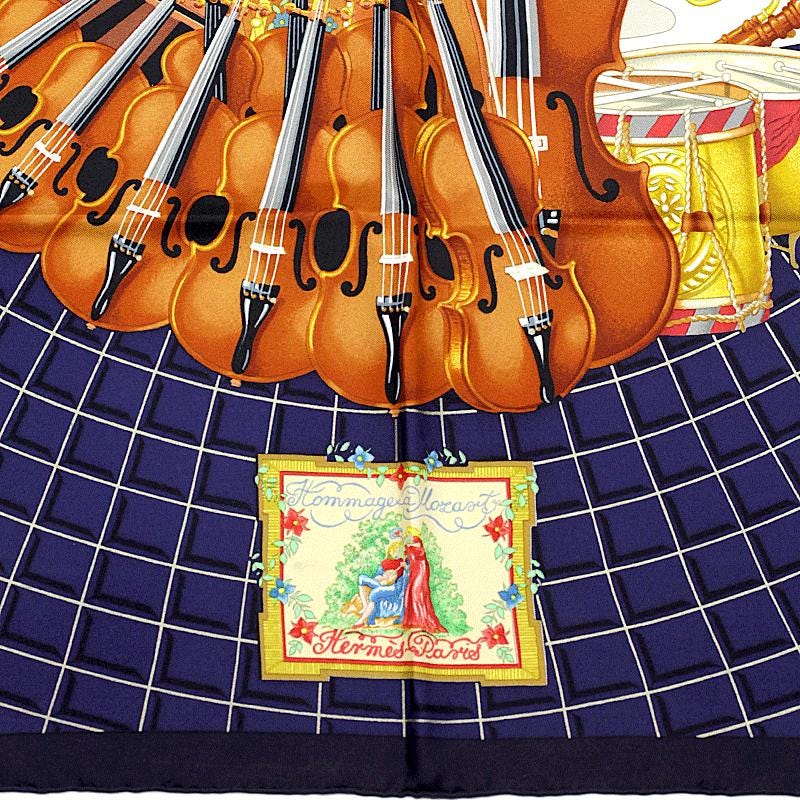 Hermes Scarf "Mozart" by Julia Abadie 90cm Silk | Carre Foulard