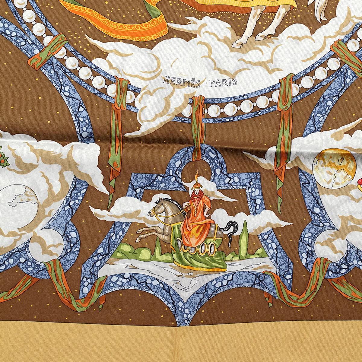 Hermes Scarf "Cavaliers des Nuages" by Jean-Christophe Donnadieu Vintage 90cm Silk | Carre Foulard