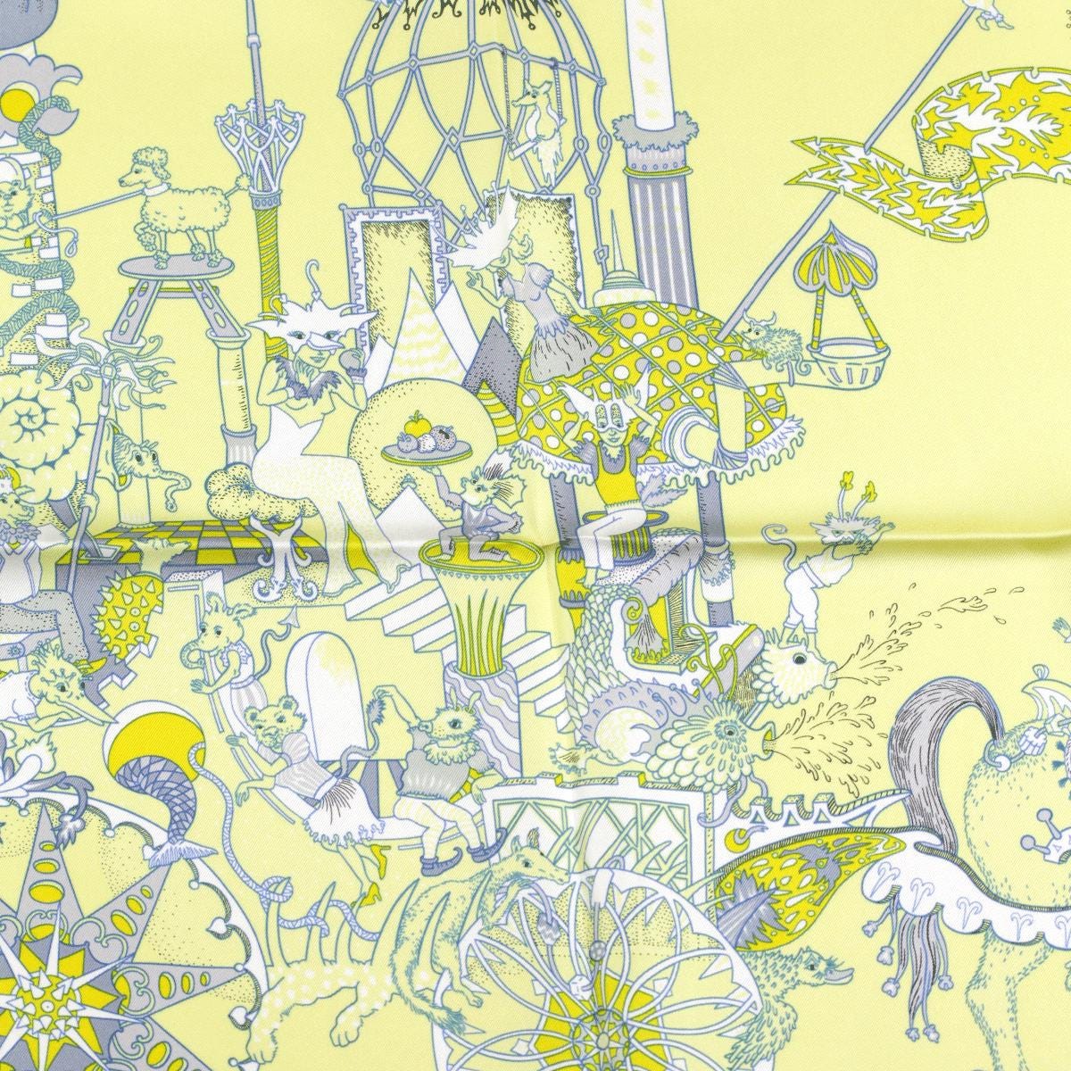 Hermes Scarf "La Folle Parade" by Claire Fanjul 90cm Silk