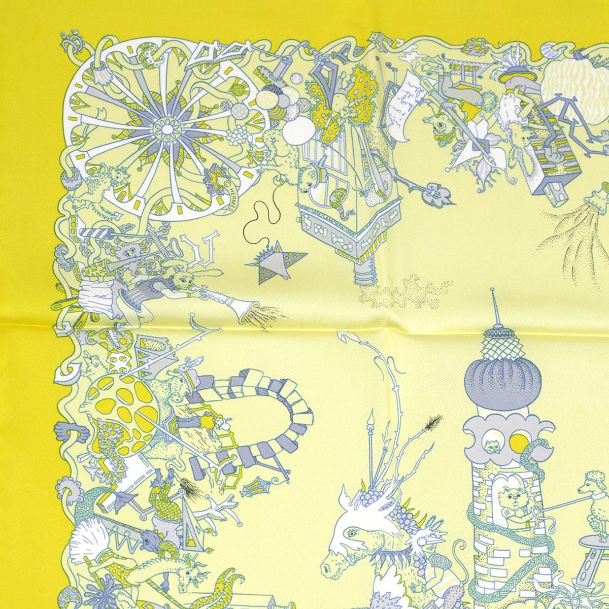 Hermes Scarf "La Folle Parade" by Claire Fanjul 90cm Silk