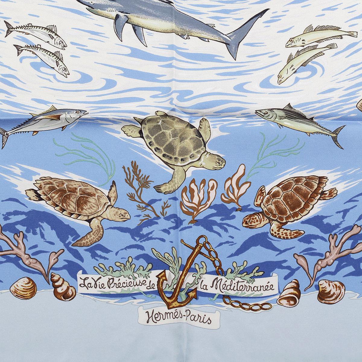 Hermes Scarf "La Vie Precieuse de Mediterrannee" by Robert Dallet 90cm Silk | Carre Foulard