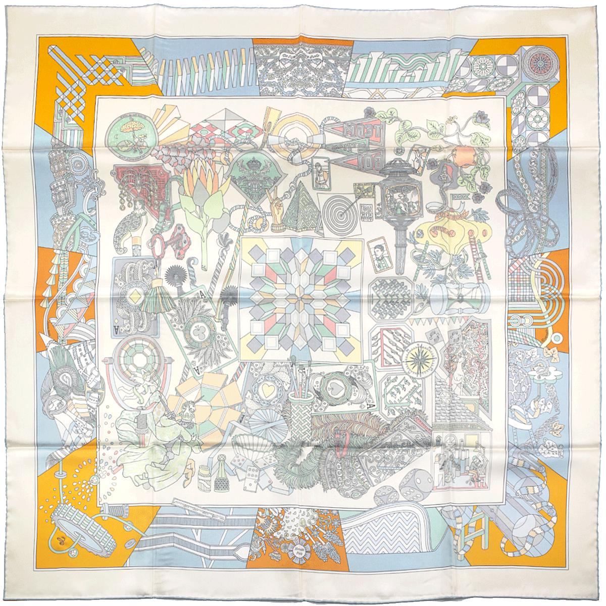 Hermes Scarf "De l'Ombrelle aux Duel" by Pierre Marie 90cm Silk Double Face Carre