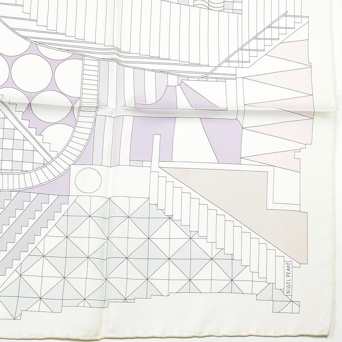 Hermes Scarf "Promenade au Faubourg" by Nigel Peake 90cm Silk