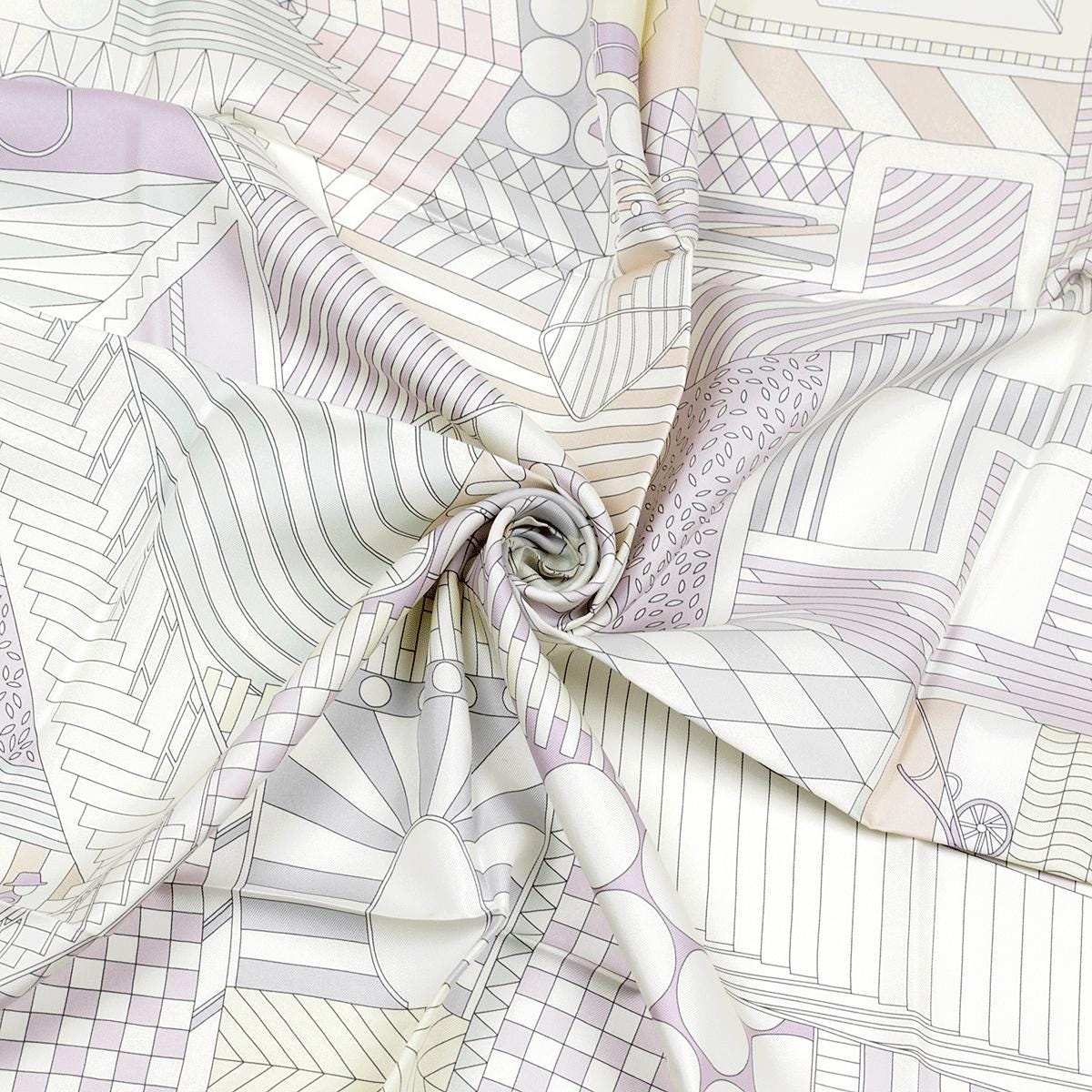 Hermes Scarf "Promenade au Faubourg" by Nigel Peake 90cm Silk